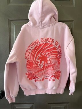 PINK Palm Puff Pink Hoodie - Medium